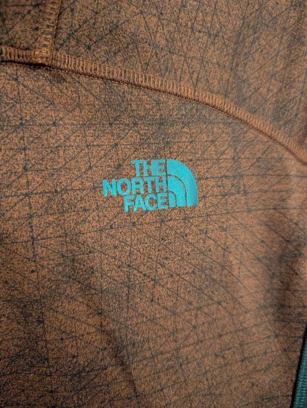 The North Face 1/4 zip pullover burnt orange Aztec pattern men's size Large